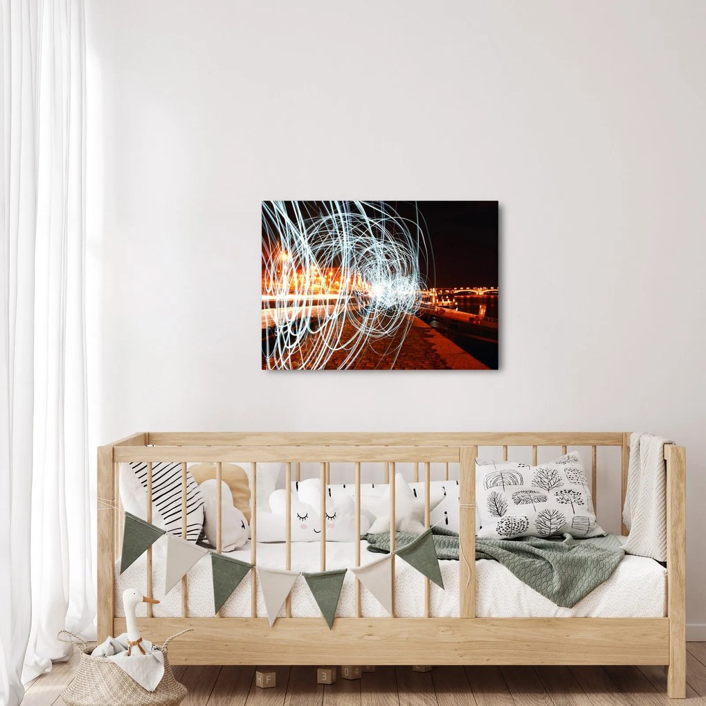 Tablou cu valuri de lumini (70x50 cm)
