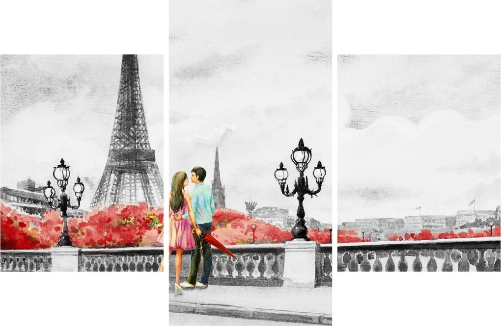 Tablou îndrăgostiții în Paris (90x60 cm)