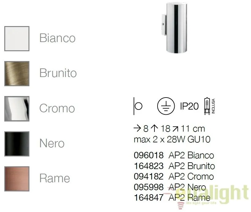 Aplica perete design modern LOOK AP2 BRUNITO 164823