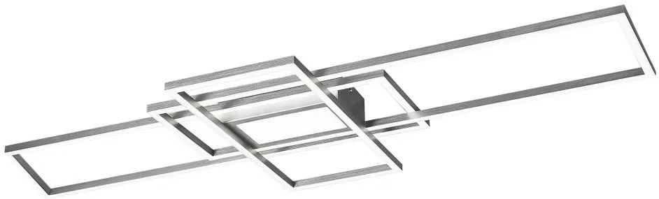 Plafoniera LED design modern Thabita crom satin, alb 105cm