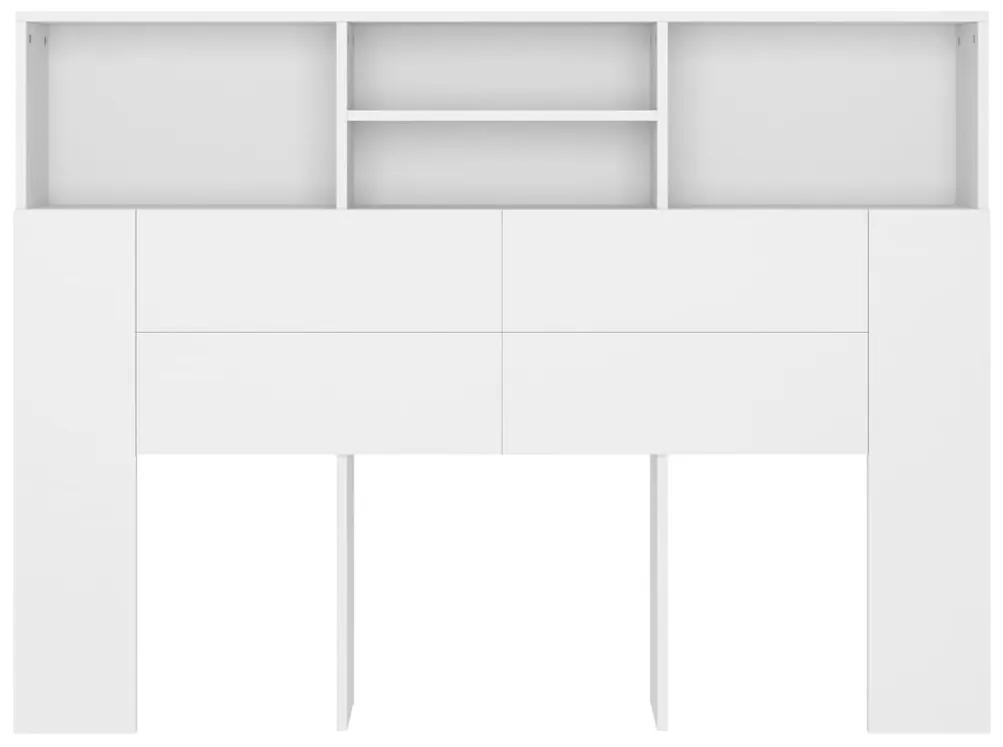 Tăblie de pat cu dulap, alb, 140x19x103,5 cm