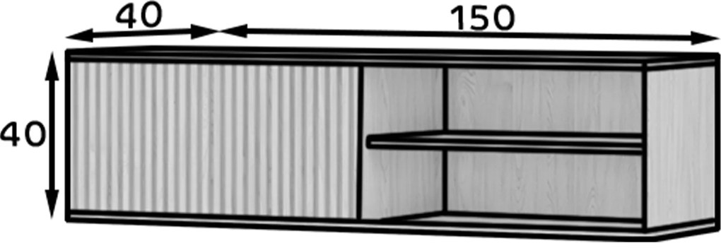Dulap TV de perete ENTSIAN 150x40cm, stejar artisan