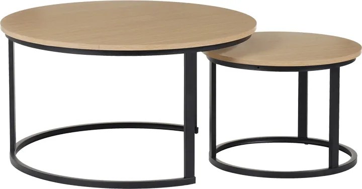 Set 2 Masute De Cafea Selmma PAL Finisaj Stejar