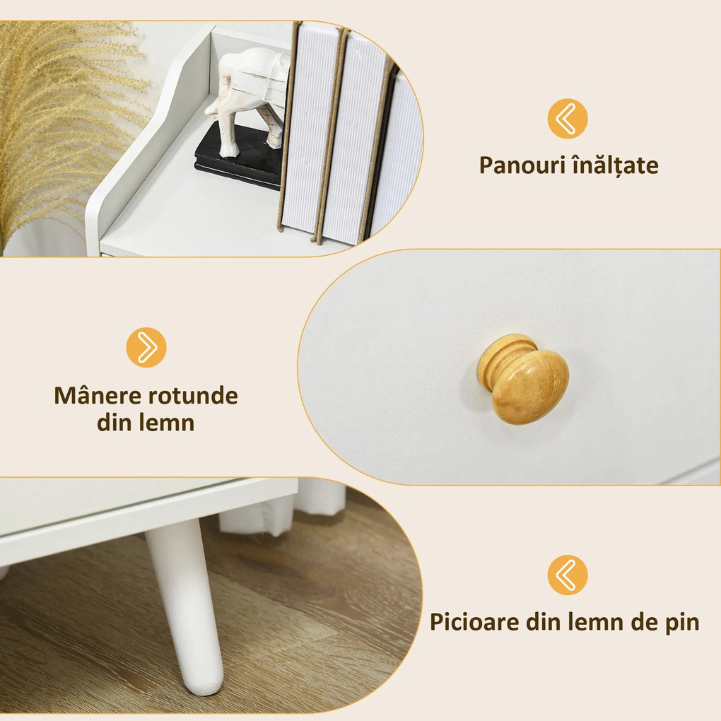 Bufet HOMCOM Alb 90x80 PAL-Pin | Aosom Romania
