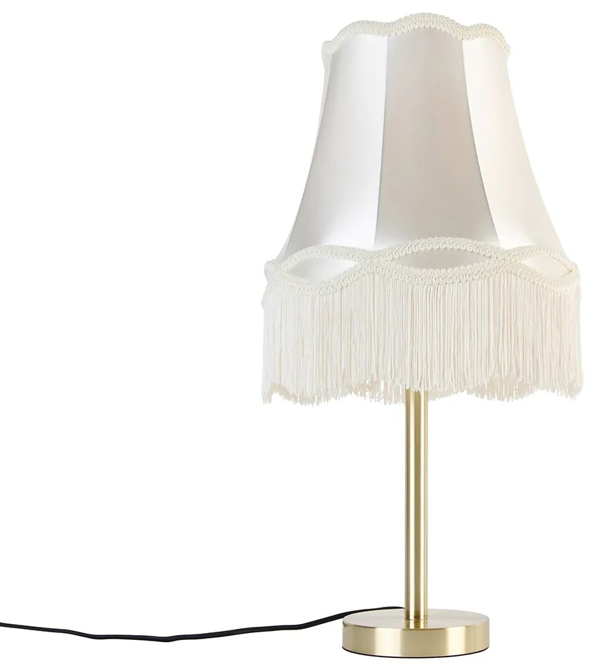 Lampa de masa clasica alama cu abajur bunic crem 30 cm - Simplo