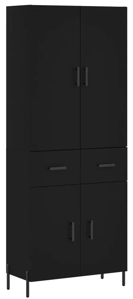 3198154 vidaXL Dulap înalt, negru, 69,5x34x180 cm, lemn compozit