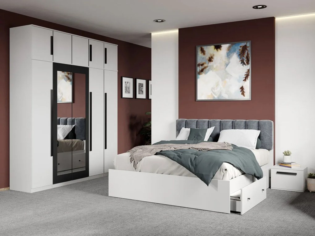 Set mobila dormitor 4 piese Alb Nude C15