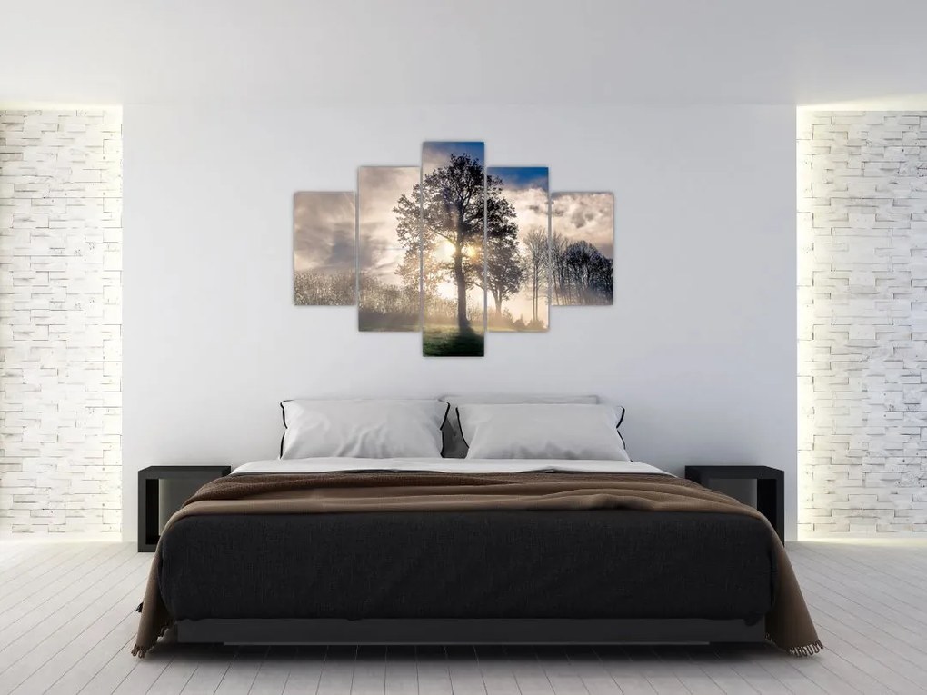 Tablou cu copac în ceață (150x105 cm)