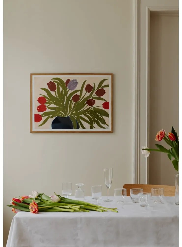 Poster 70x50 cm Tulips in a Blue Vase – Anine Cecilie Iversen – The Poster Club