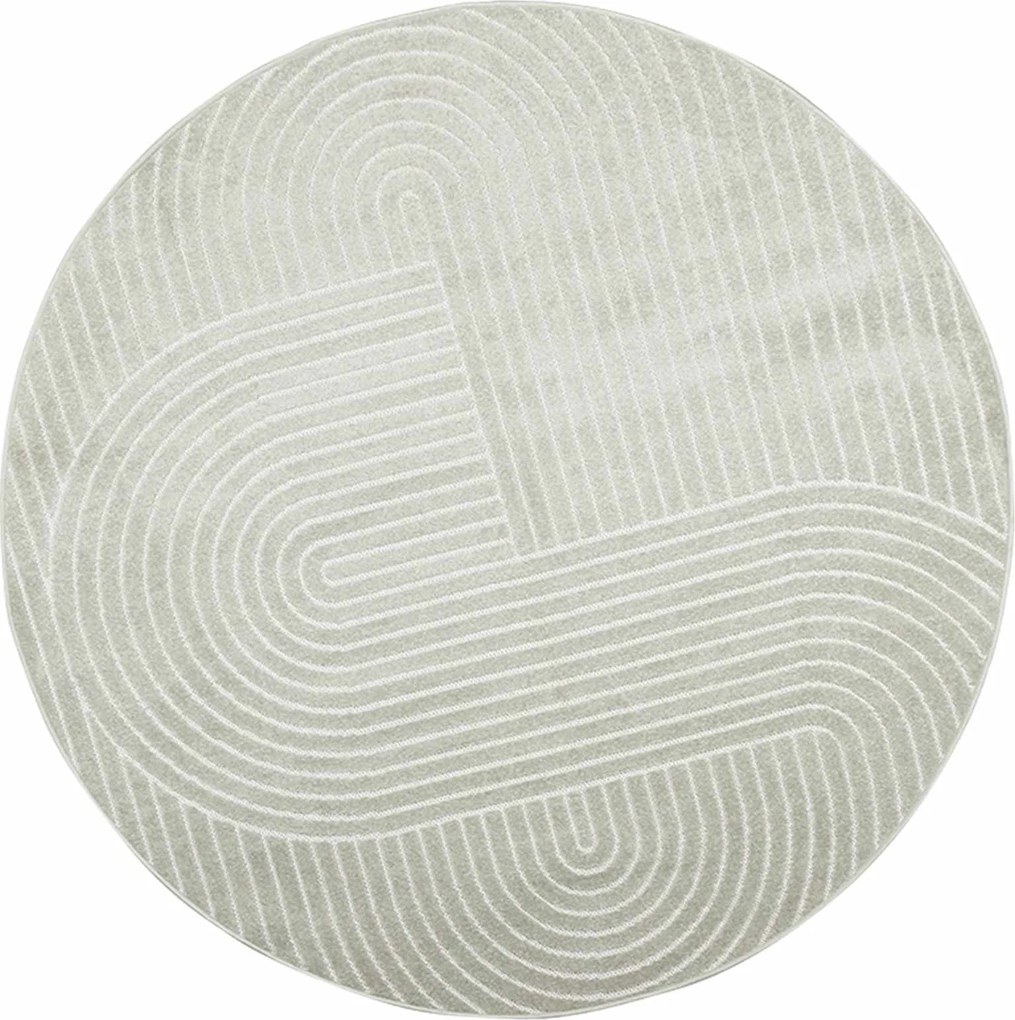 vidaXL Covoare de zonă Rotund PALMERAS Verde Ø 120 CM Poliester