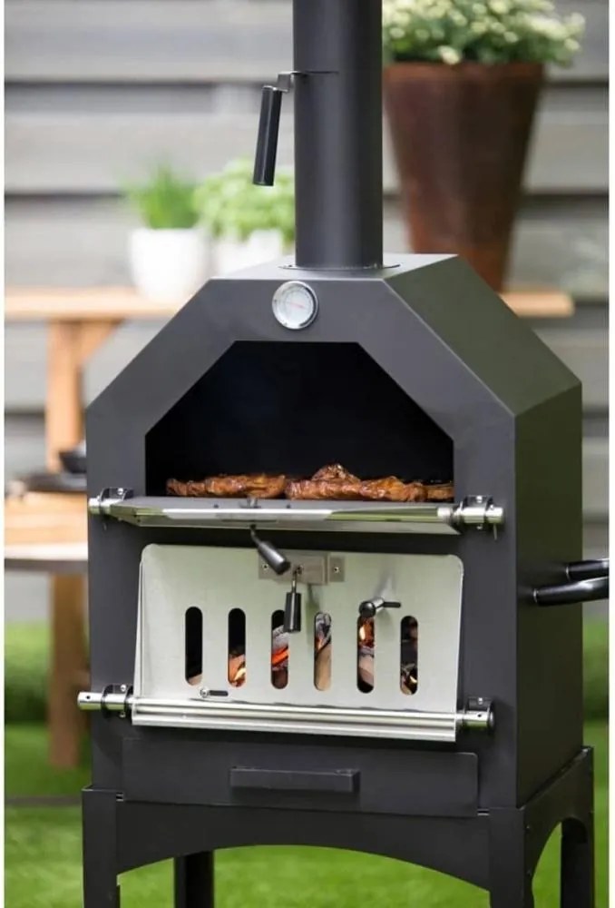 Grătar multifuncțional de grădină, afumătoare și cuptor de pizza ITALIA