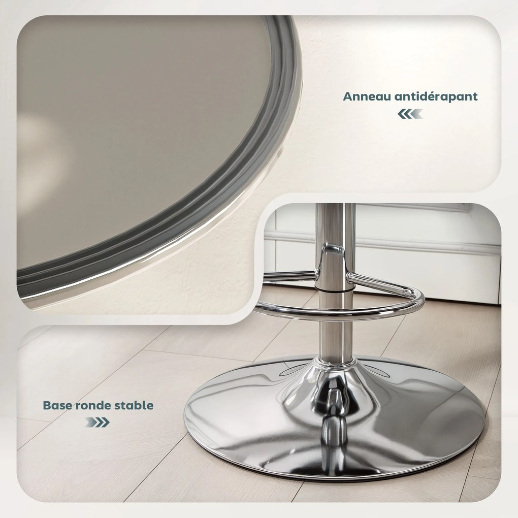 HOMCOM Set de 2 taburete de bar, scaune de bar structură din oțel înălțime reglabilă 92-110 cm, spătar suport pentru picioare albastru închis | Aosom Romania