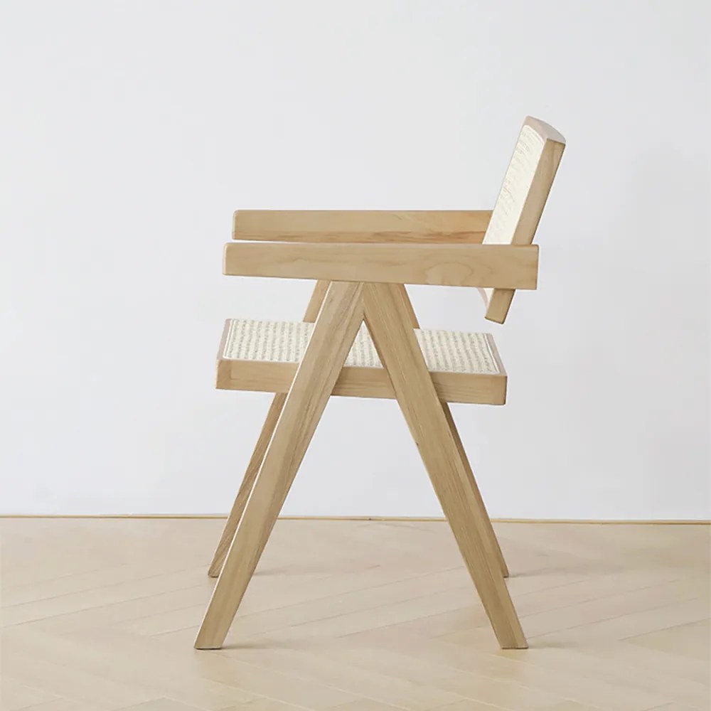 Scaun de bucatarie aspect lemn cu cotiera in stil japandi - 1 buc. Deprimo 77133316638 by Deprimo