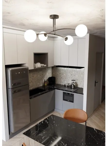 Lustră pe tijă PREGOS 4xE14/10W/230V negru