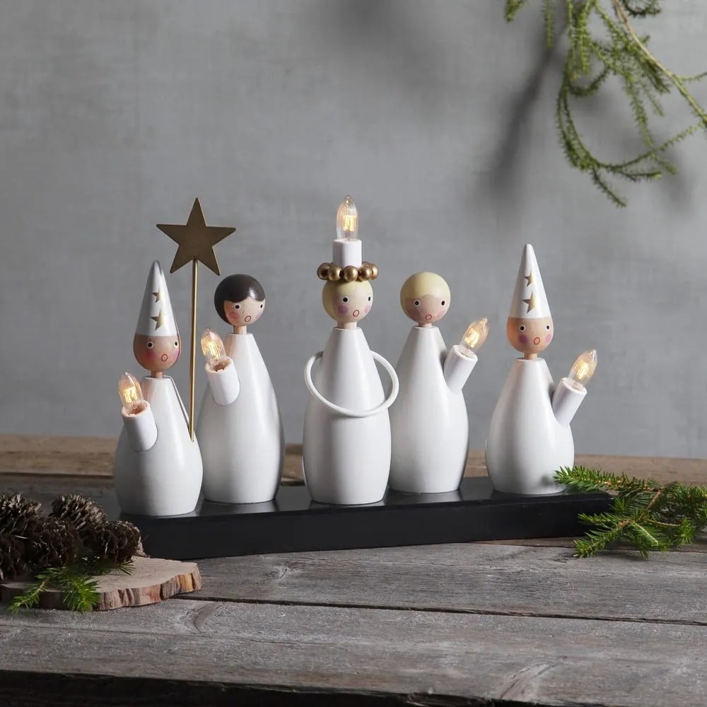 Decorațiune luminoasă alb-negru cu alimentare la priză Luciakör – Star Trading