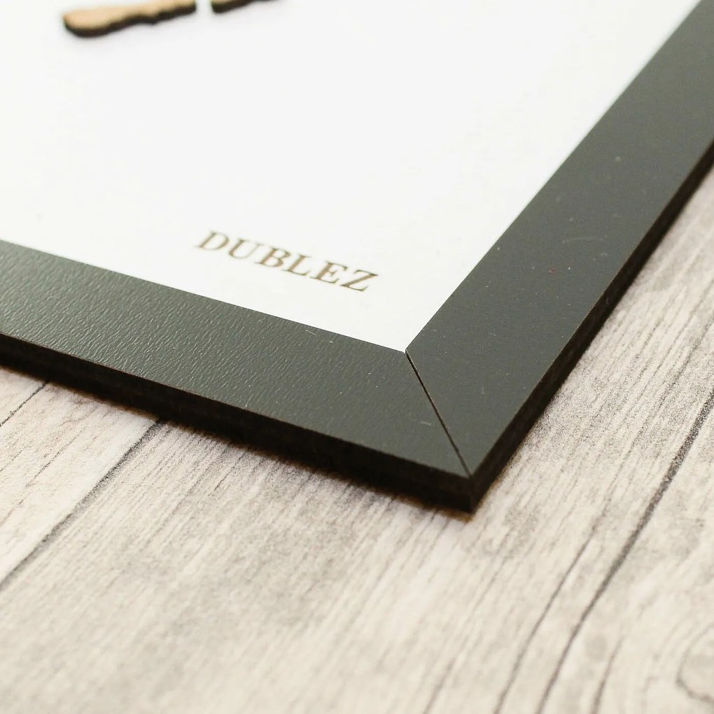 DUBLEZ | Harta lumii din plută pentru perete - cu gravură