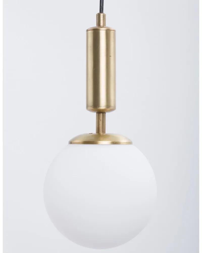 Lustră alb-auriu cu abajur din sticlă ø 15 cm Monera – Squid Lighting