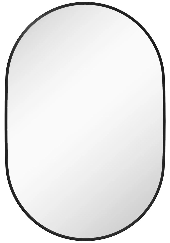 HOMCOM Oglindă pentru Baie cu Ramă din Aluminiu, 40x70 cm, Negru | Aosom Romania