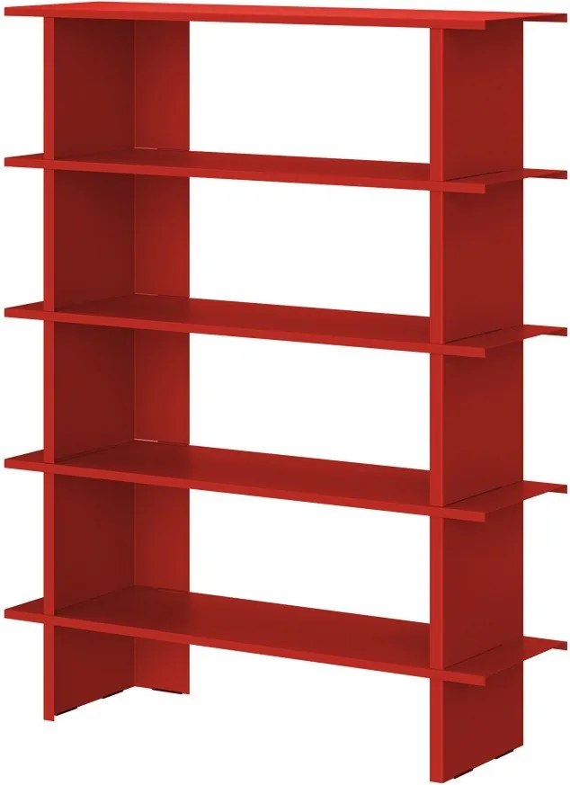 Bibliotecă roșie din metal 120x156x37 cm Hes – noo.ma