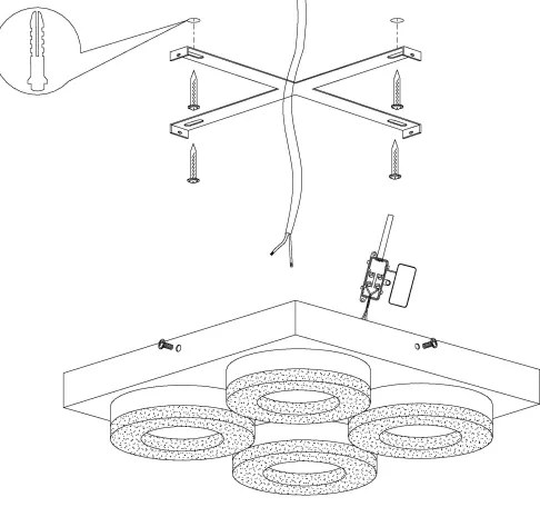 Plafonieră LED Eglo 95664 FRADELO 4xLED/4W/230V