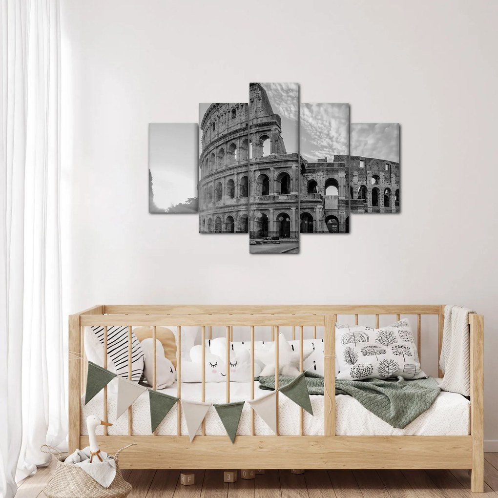 Tablou - Colosseum din Roma, alb-negru (150x105 cm)