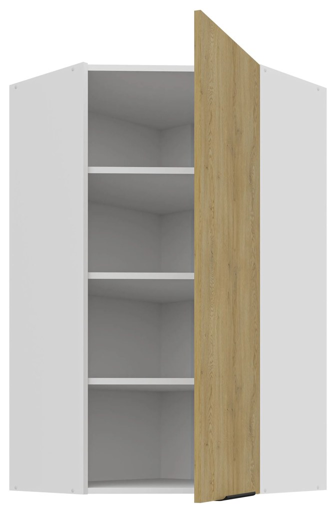 Dulap superior de bucătărie de colț Carminia 60x60 GN-108 1F (45) (stejar cremona + alb). 1128063