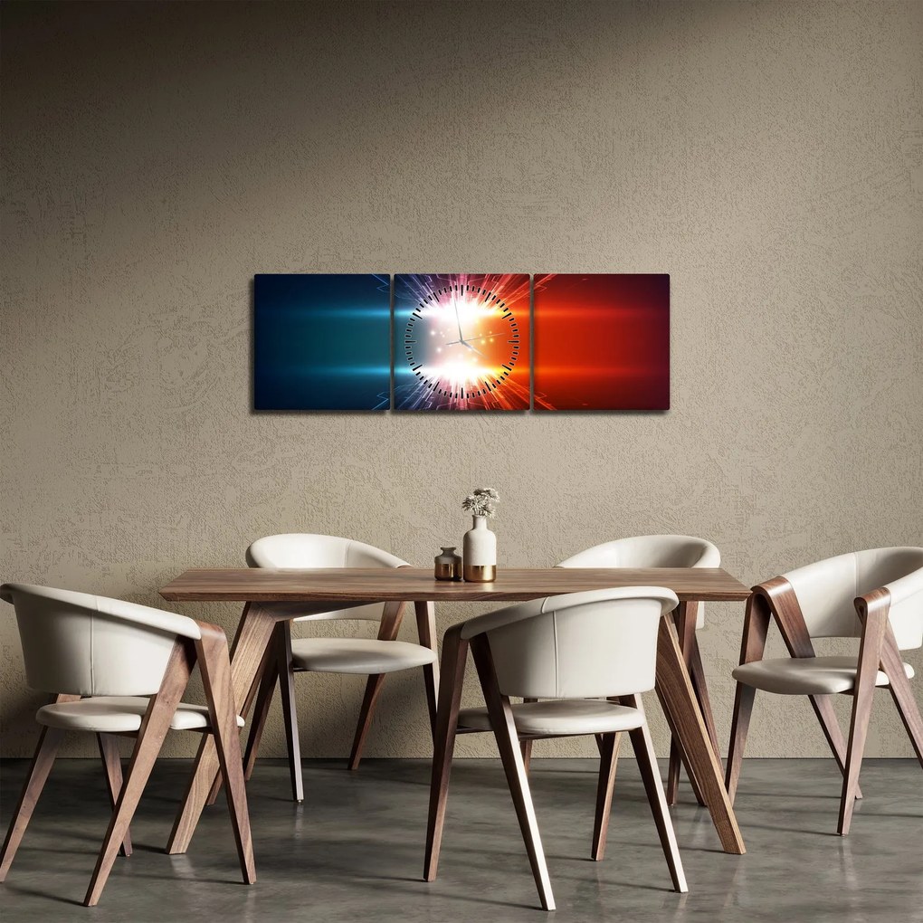 Tablou abstract cu glonț activ (cu ceas) (90x30 cm)