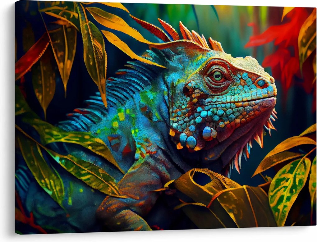 Tablou - Iguana colorată (70x50 cm)