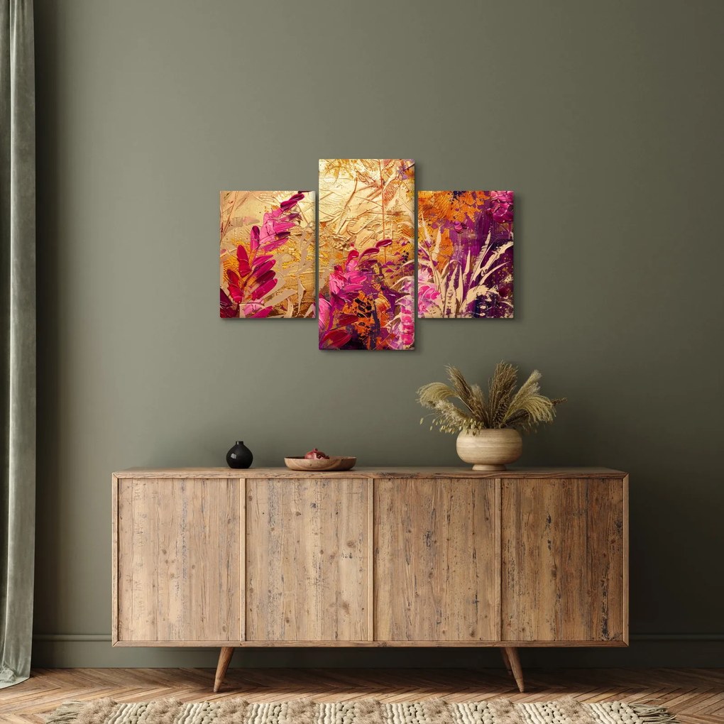 Tablou - Pictură abstractă de flori II. (90x60 cm)