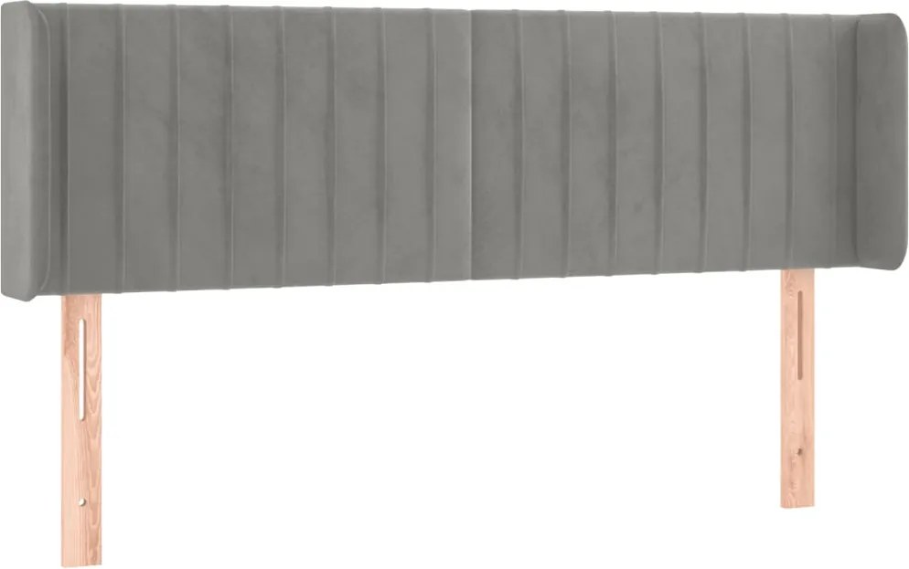 vidaXL Tăblie de pat cu aripioare gri deschis 147x16x78/88 cm catifea