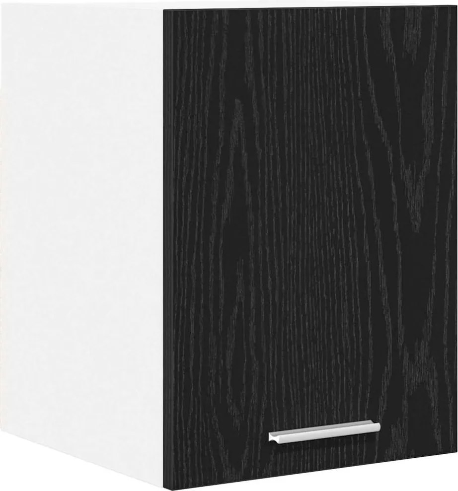 vidaXL Dulap suspendat cu ușă Stejar negru și Alb 30 x 31 x 40 cm