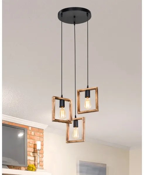 Lustră pe cablu Zuma Line ASZ.1678 ATRIA 3xE27/20W/230V pin/negru