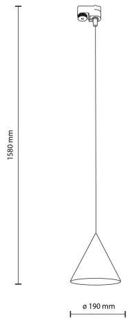 Lustră pe cablu pentru sistem de șină CONO 1xE27/15W/230V negru/verde-mentă