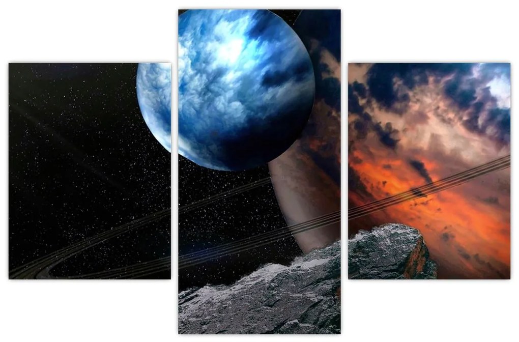 Tablou planetei în cosmos (90x60 cm)