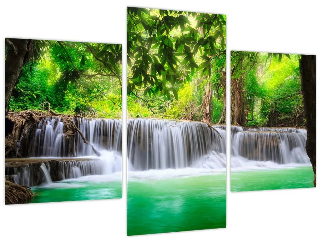 Tablou - cascada din Kanchanaburi, Thailanda (90x60 cm)