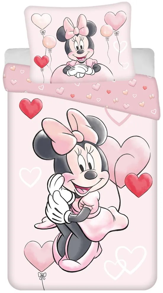 Disney Minnie Heart Balloons set lenjerie de pat 140×200cm, 70×90 cm