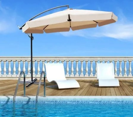 Umbrelă pliabilă gri închis pentru grădină 350cm