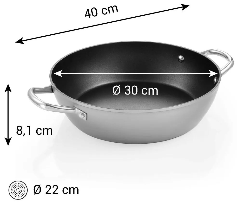 Tescoma Tigaie adâncă GrandCHEF+ diametru 30 cm, 2mânere, diam. 30 cm