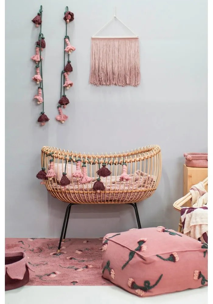 Covor pentru copii roz lavabil/țesut manual din bumbac 140x210 cm English Garden Ash Rose – Lorena Canals