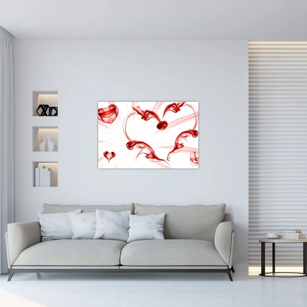 Tablou cu inima din fum (90x60 cm)