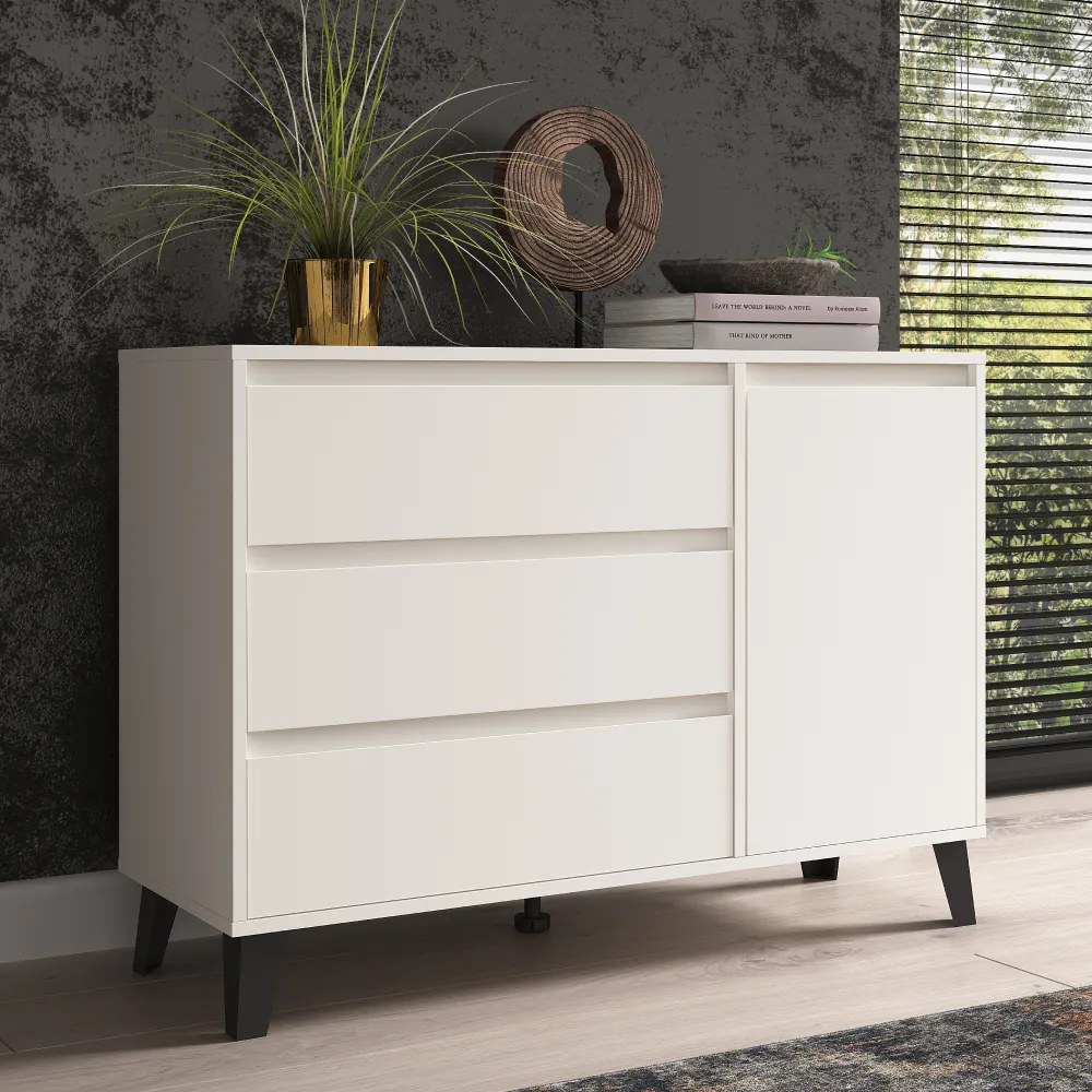 Comoda BOGAN 1D3S, albă