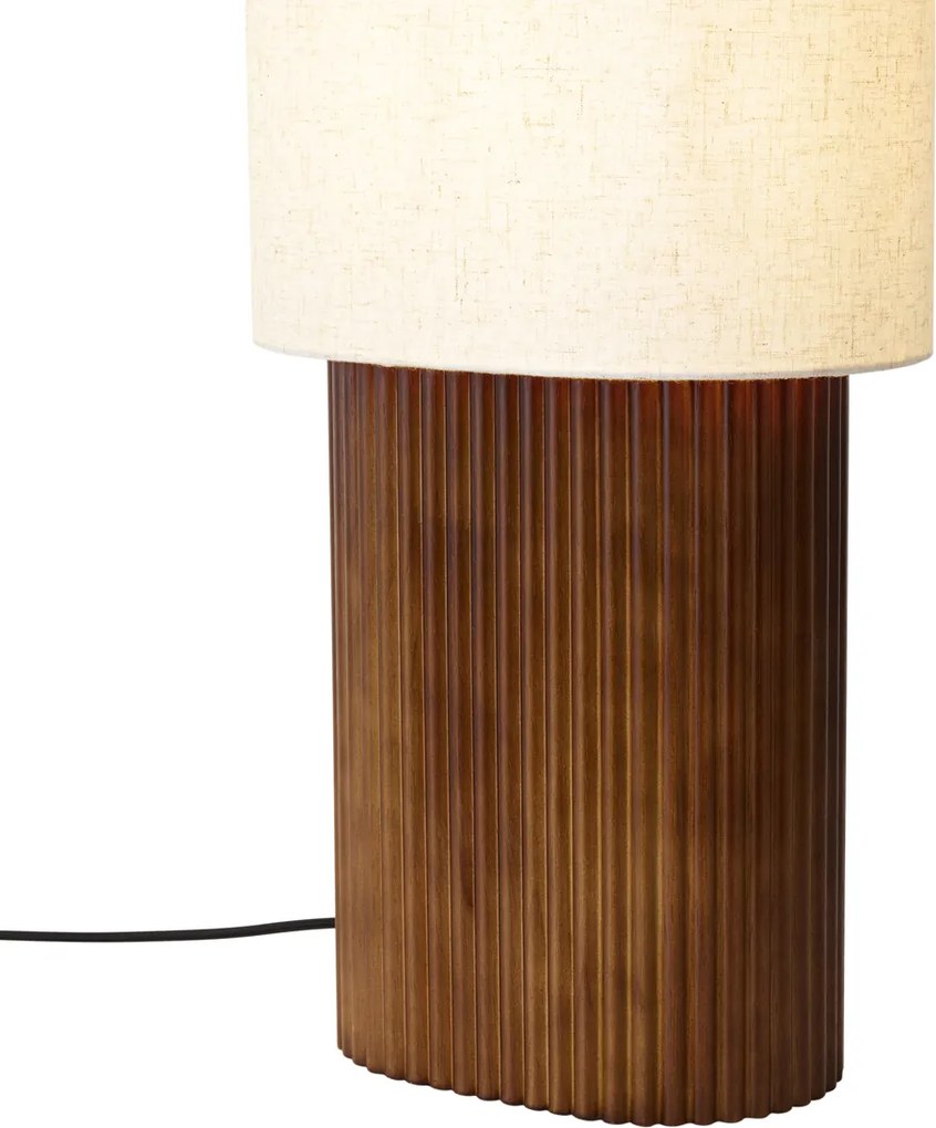 Lampă de podea Japandi din lemn de nuc cu abajur textil 90cm - Lamel