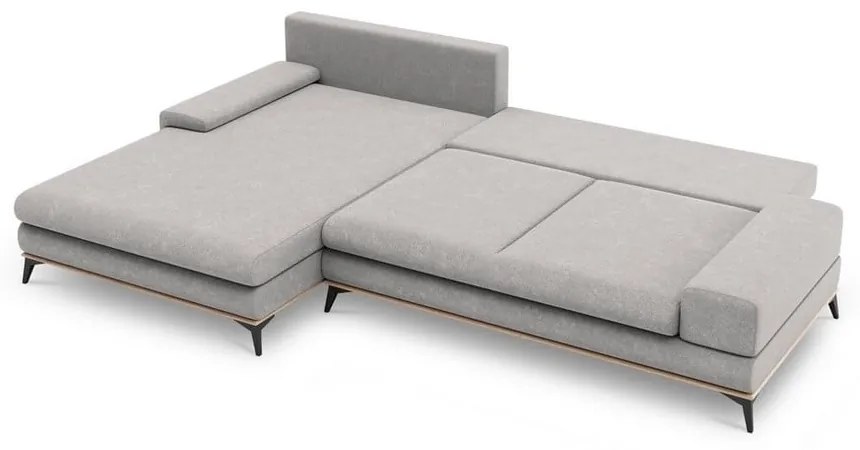 Colțar extensibil cu șezlong pe partea stângă Windsor &amp; Co Sofas Planet, gri deschis