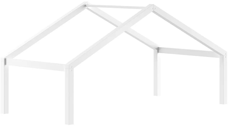 Pat pentru copii alb de tip casă din lemn de fag 90x200 cm Forrest – Vipack