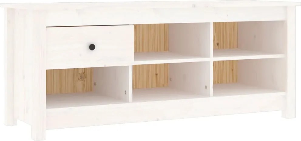 vidaXL Dulap pentru pantofi, alb, 110x38x45,5 cm, lemn masiv pin