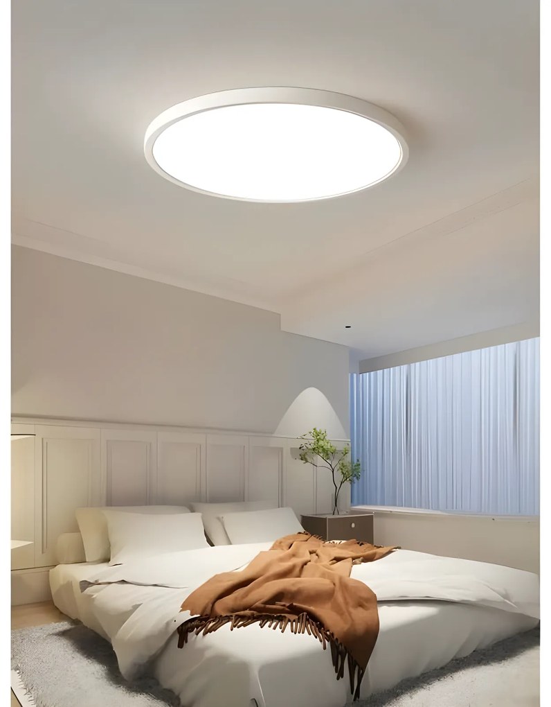 Plafoniera LED IP44 60W Ultra Slim Grosime 2.1cm D40cm 6500K 4000lm DMDS01-500MM-60W Alb