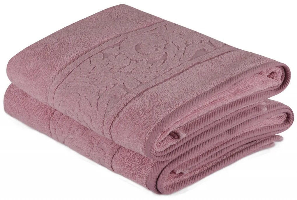 Set 2 Prosoape de Baie Sultan, 70x140 cm, 100% Bumbac, 560 gsm, Roz