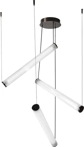 Zuma Line 1238 - Lustră suspendată LED dimabilă pe cablu COMO LED/64W/230V 2700-6500K, neagră, cu telecomandă