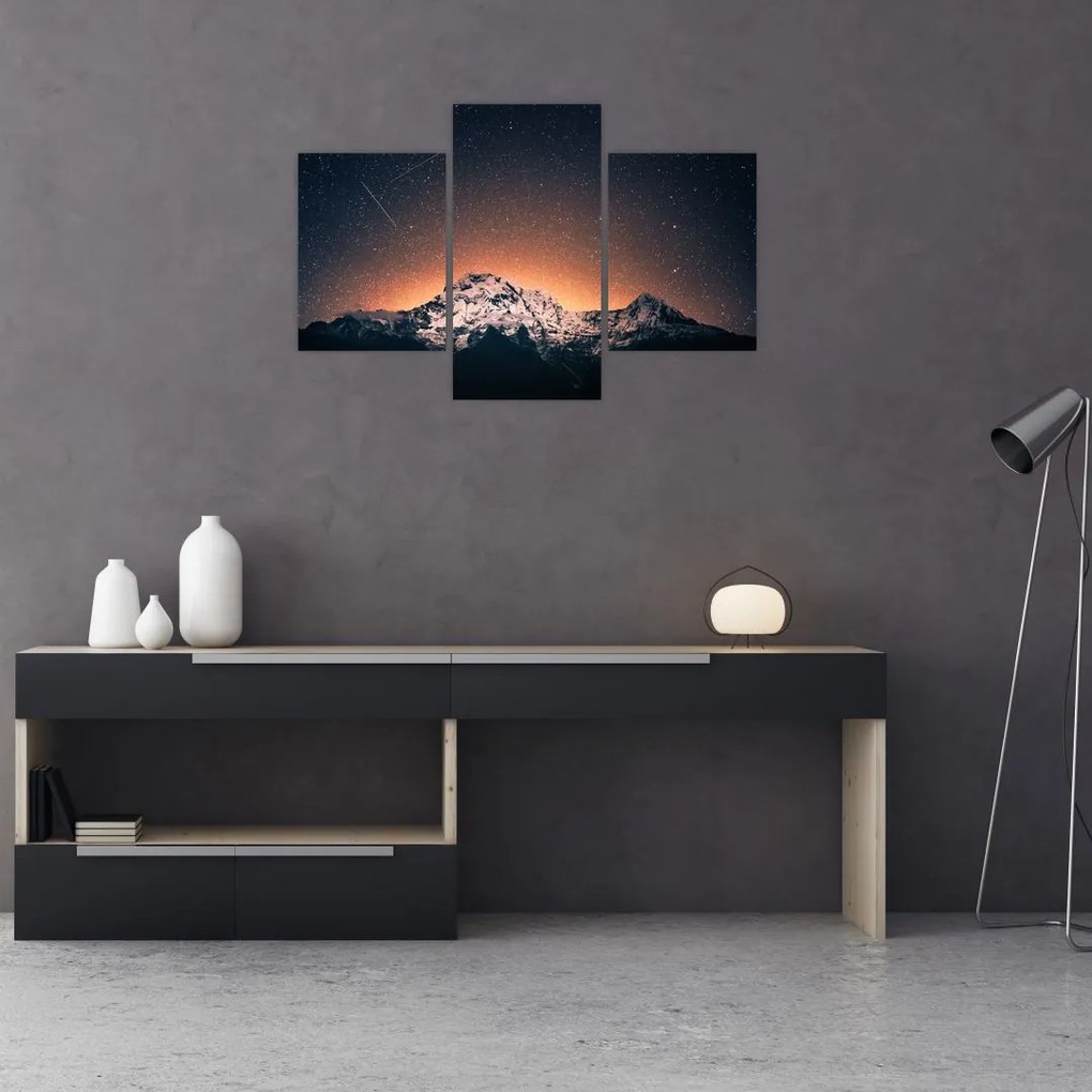 Tablou cu cerul nocturn și munți (90x60 cm)