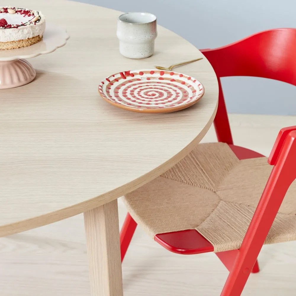 Masă de dining rotundă extensibilă cu aspect de lemn de stejar cu blat suplimentar ø 130 cm Single – Hammel Furniture